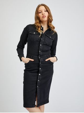 Czarna damska sukienka jeansowa Orsay