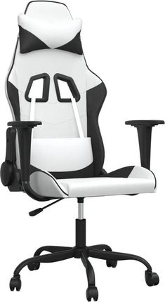 vidaXL Fotel gamingowy, biało-czarny, sztuczna skóra 3143651