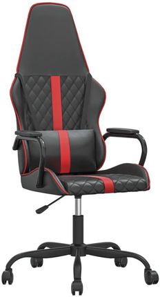 vidaXL Masujący fotel gamingowy, czerwono-czarny, sztuczna skóra 345558