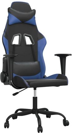 vidaXL Fotel gamingowy, czarno-niebieski, sztuczna skóra 3143641