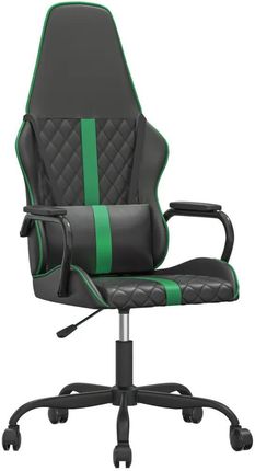 vidaXL Fotel gamingowy, czarno-zielony, sztuczna skóra 3143790