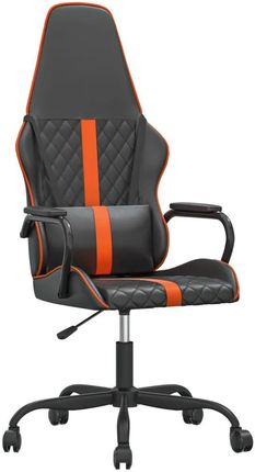vidaXL Fotel gamingowy, czarno-pomarańczowy, sztuczna skóra 3143793