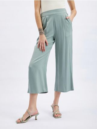 Jasnozielone szerokie spodnie damskie Orsay
