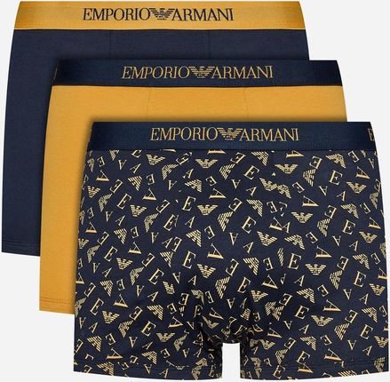 Emporio Armani Komplet męskich majtek bawełnianych 3F722111625-22036 3 szt Niebieski/Musztardowy