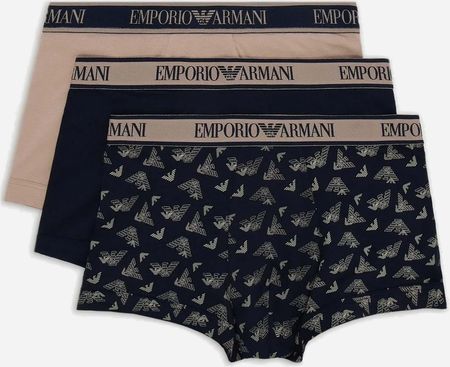 Emporio Armani Komplet męskich majtek bawełnianych 3F717111357-11250 3 szt Beżowy/Niebieski