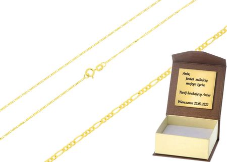 Złoty łańcuszek pełny figaro Próby 585 50 cm