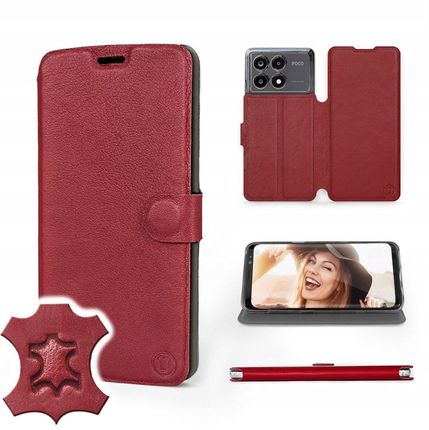 Etui Mobiwear do Xiaomi Poco X6 Pro Dark Red Lea