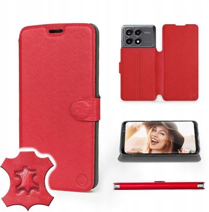 Etui Mobiwear do Xiaomi Poco X6 Pro Red Leather