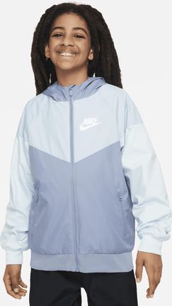 Kurtka z kapturem o luźnym kroju do bioder dla dużych dzieci (chłopców) Nike Sportswear Windrunner - Niebieski