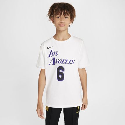 T-shirt dla dużych dzieci Nike NBA Los Angeles Lakers City Edition - Biel