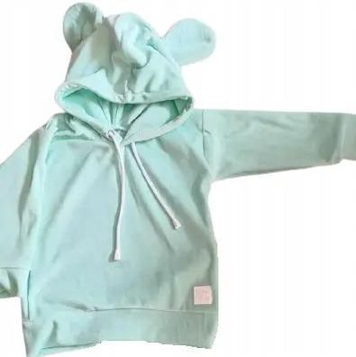 Bluza welurowa miś miętowa rozmiar 140