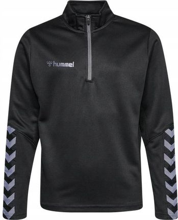 Hummel Czarna Bluza Sportowa Logo Zip Lwn HMP__140