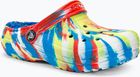 Klapki dziecięce Crocs Classic Lined Marbled Clog sulphur/multi Wiosna 2024