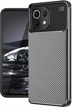 Etui Do Xiaomi MI 11 Lite Carbon Pancerne Silikon Karbon Slim Case Szkło