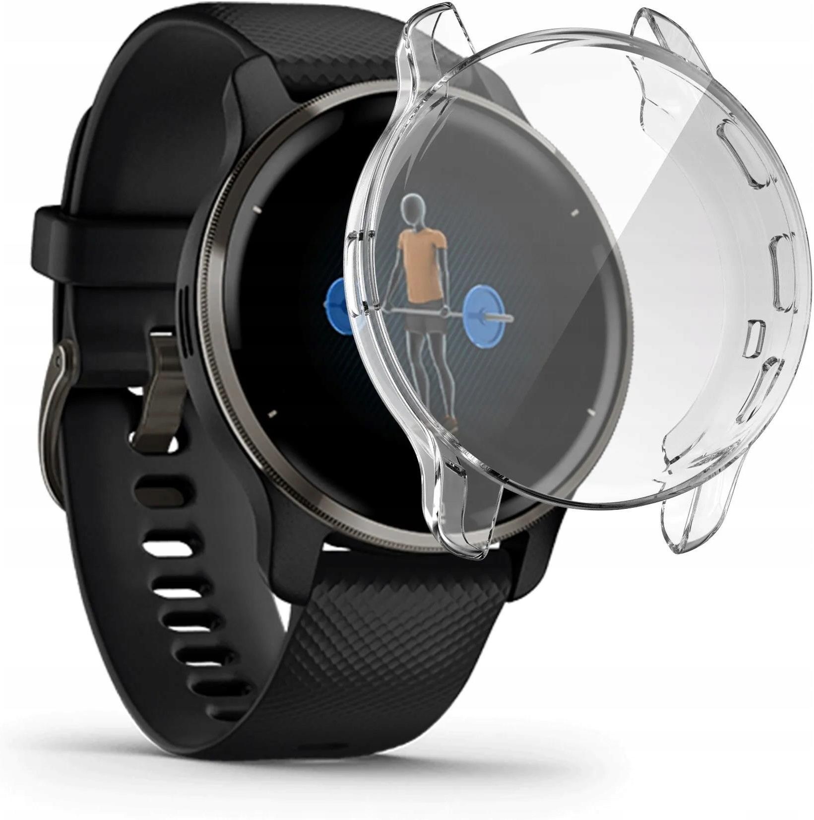 2 Pièces Coque Protection Garmin Venu 3S - Transparent + Noir - Anti-Rayures Complète