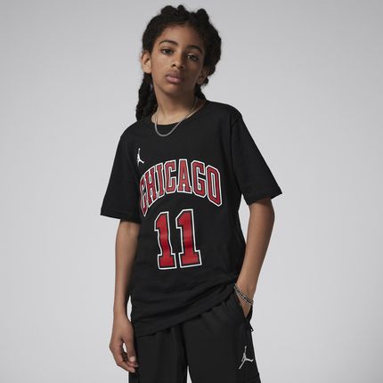 T-shirt dla dużych dzieci Chicago Bulls Statement Edition Jordan NBA - Czerń