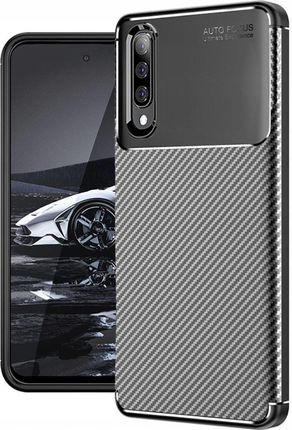 Etui Do Samsung A50 Carbon Pancerne Silikon Karbon Slim Case Szkło