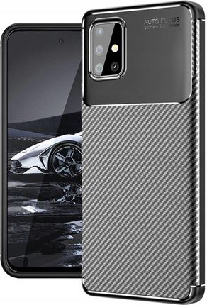 Etui Do Samsung A71 4G Carbon Pancerne Silikon Karbon Slim Case Szkło