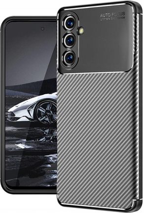 Etui Do Samsung A54 5G Carbon Pancerne Silikon Karbon Slim Case Szkło