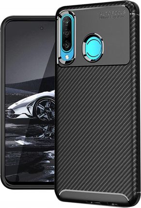 Etui Do Huawei P30 Lite Carbon Pancerne Silikon Karbon Slim Case Szkło