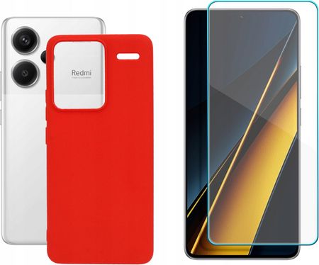 Etui do Xiaomi Redmi Note 13 Pro Plus 5G Jelly Case czerwone Mat i Szkło