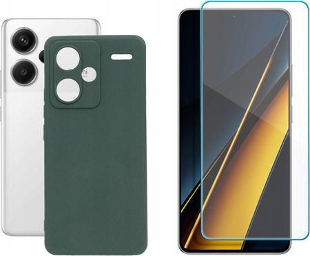 Etui Case do Xiaomi Redmi Note 13 Pro Plus 5G Jelly Case zielon Mat i Szkło