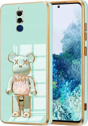 Etui Glamour Do Huawei Mate 10 Lite Bear Uchwyt Miś Silikon Case 6D Szkło