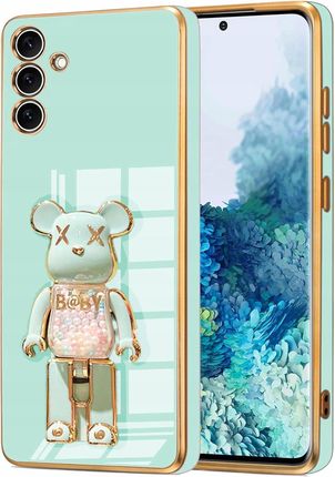 Etui Glamour Do Samsung M34 5G Bear Uchwyt Podstawka Miś Silikon Szkło