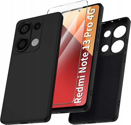 Etui do Xiaomi Redmi Note 13 Pro 4G Silicone Matowe Case Szkło Szybka 9H