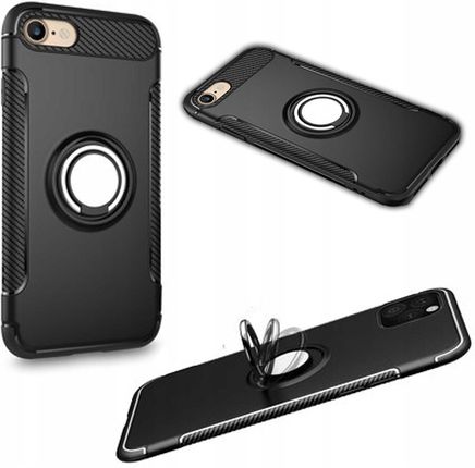 Etui Futerał Carbon Ring do Iphone 11 Pro czarny z uchwytem pierścieniem