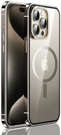 Etui D-Pro Titanium Metal Frame obudowa magnetyczna do MagSafe iPhone 15 (Gray)
