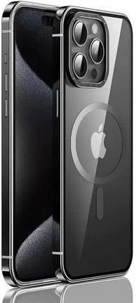 Etui D-Pro Titanium Metal Frame obudowa magnetyczna do MagSafe iPhone 15 (Czarny)