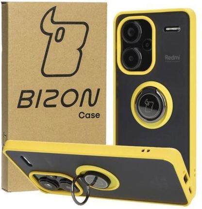 Etui Bizon Case Hybrid Ring do Xiaomi Redmi Note 13 Pro+ 5G, żółte