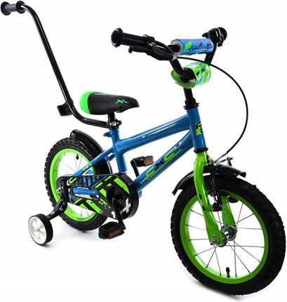 Midex Rower Z Kółkami Bocznymi 14 Cali Niebieski Rowerek Dla Dzieci Prowadnik