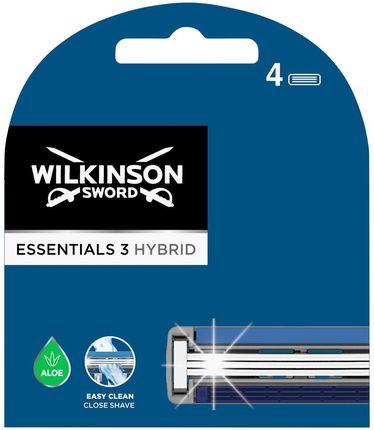 Wilkinson Essentials 3 Hybrid Wkład Z Trzema Ostrzami I Paskiem Nawilżającym 4Szt.