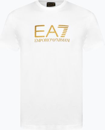 Ea7 Emporio Armani Koszulka Męska Train Gold Label Tee Pima Big Logo White