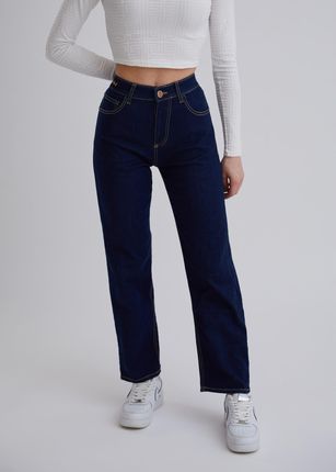 Spodnie jeans damskie Straight Fit granatowe AJ017 30W/30L