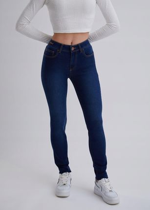 Spodnie jeans damskie Skinny Fit ciemnoniebieskie AJ016 28W/29L