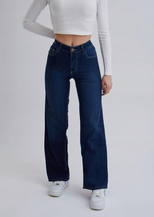 Spodnie jeans damskie Straight Fit granatowe AJ015 26W/32L