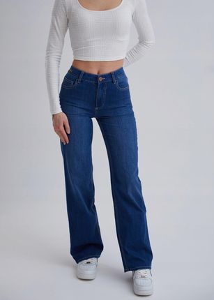 Spodnie jeans damskie Straight Fit niebieskie AJ018 26W/32L