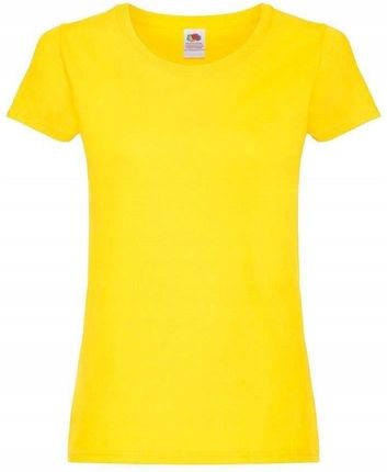 T-shirt damski koszulka bawełniana Fruit of The Loom Original żółta Xs