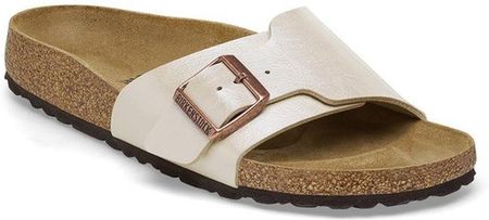 Klapki Birkenstock Catalina glaceful pearl white wąskie 1026631