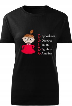 Koszulka T-shirt damska D514 Mała MI Zołza czarna rozm XXL