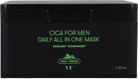 Vt Cosmetics Cica For Men Daily All In One Mask 30 Szt. Zestaw Masek W Płachcie Dla Mężczyzn