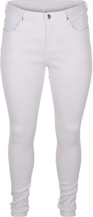 Spodnie Białe Jeansy Rurki Stretch Wysoki Stan 305L N82 44