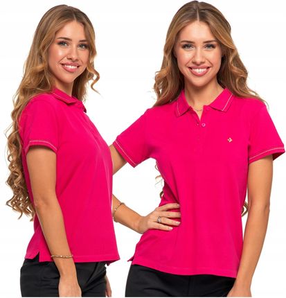 Polo Koszulka Damska T-shirt Złote Wykończenie Premium Bawełna Moraj L