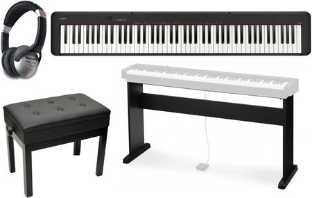 Pianino cyfrowe Casio CDP-S110 BK + statyw + ława + słuchawki