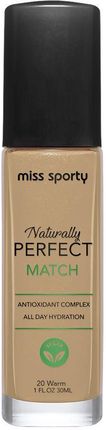 Miss Sporty Naturally Perfect Match Podkład Do Twarzy 20 Warm 30Ml