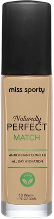 Miss Sporty Naturally Perfect Match Podkład Do Twarzy 10 Warm 30Ml