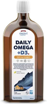Osavi Daily Omega 3 1600 Mg + Witamina D3 Aromat Cytrynowy 500ml